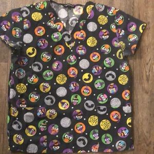 Black Halloween scrub top